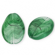 Abalorios acr&iacute;lico gota Verde oscuro-m&aacute;rmol
