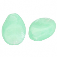 Abalorios acr&iacute;lico gota Verde menta-m&aacute;rmol