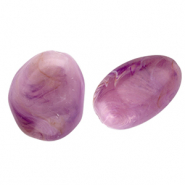 Abalorios acr&iacute;lico con forma de huevo P&uacute;rpura-marr&oacute;n-m&aacute;rmol
