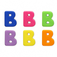 Abalorios alfabeto acr&iacute;lico letra B Multicolor