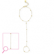 Pulseras anillo Acero Inox bola Dorado
