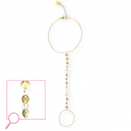 Pulseras anillo Acero Inox moneda Dorado