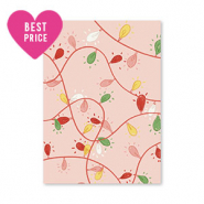 Tarjetas de joyer&iacute;a luces navide&ntilde;as Rosa-rojo-verde