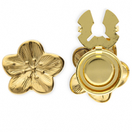 Cubrebotones Acero Inox flor Dorado