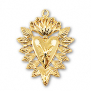 colgantes met&aacute;licos coraz&oacute;n Dorado
