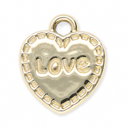 Colgantes met&aacute;licos coraz&oacute;n "Love" Dorado