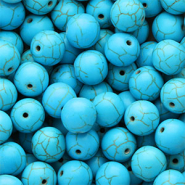 Abalorios de cer&aacute;mica 12mm Azul