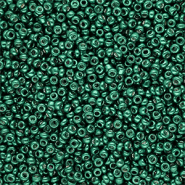 Rocalla cristal 12/0 (2mm) Verde teal met&aacute;lico brillante