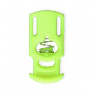 Fornituras coloridas abalorio stopper para cordón rectángulo Verde neón