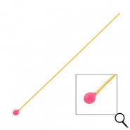 BY31&reg; Fornituras Acero inox bast&oacute;n con cabeza bola 70mm Dorado-rosa magenta