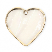 Colgantes concha especial corazón Blanco-dorado