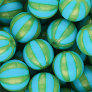 DQ® Abalorios acrílicos 16 mm con rayas Azul-verde