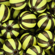 DQ® Abalorios acrílicos 16 mm con rayas Amarillo-marrón dorado