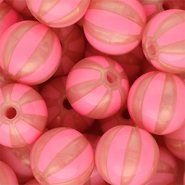 DQ® Abalorios acrílicos 16 mm con rayas Rosa coral-rosa melocotón