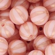 DQ® Abalorios acrílicos 16 mm con rayas Rosa claro-rosa melocotón