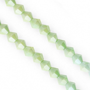 Abalorios faceteados bicono 6mm Verde multicolor-cubierta AB