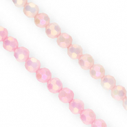 Abalorios faceteados redondos 6mm Rosa-cubierta AB