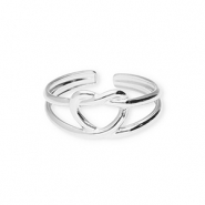 Anillos Acero Inox corazón Plateado
