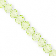 Abalorios faceteados disco 12x9mm Verde claro