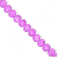 Abalorios faceteados disco 8x6mm Púrpura