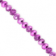 Abalorios faceteados disco 6x5mm Púrpura orquídea-revestimiento pearl shine