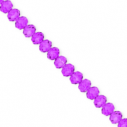 Abalorios faceteados disco 6x5mm Púrpura uva