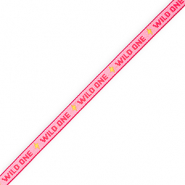 BY31&reg; Cinta con texto lineas "Wild one" Rosa-rojo-amarillo