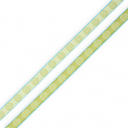 BY31&reg; Cinta con texto lineas espiral Verde-azul turqueza
