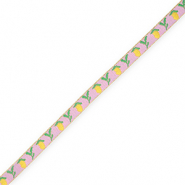 BY31&reg; Cinta con texto lineas lim&oacute;n Rosa orqu&iacute;dea-amarillo-verde-dorado