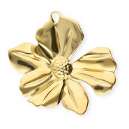 Colgantes Acero Inox flor Dorado
