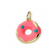 Metal TQ lat&oacute;n colgante dona Dorado-rosa ne&oacute;n-azul