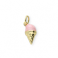 Metal TQ lat&oacute;n colgante helado Dorado-rosa claro
