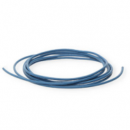 Cord&oacute;n cuero DQ redondo 1mm Azul oscuro