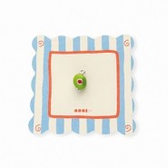 BY31® Colgantes de latón Eco-brass con esmalte aceituna Plateado-verde oliva-rojo