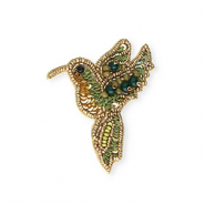 Broches colibrí Dorado-verde oliva-verde oscuro