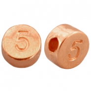 Abalorios n&uacute;meros met&aacute;licos DQ # 5 oro rosado (sin n&iacute;quel)