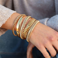 Set de inspiraciones Ideas en joyas con pulseras brazalete de acero inoxidable