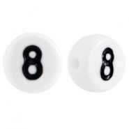 Abalorios acr&iacute;lico n&uacute;mero 8 Blanco