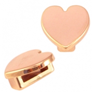 Correderas met&aacute;licas DQ Cuoio coraz&oacute;n oro rosado 