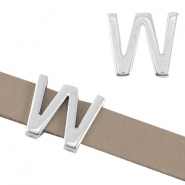 Corredera met&aacute;lica DQ letra "W" &Oslash;10.3x2.3mm plata vieja (sin n&iacute;quel)