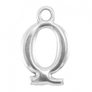 Colgante met&aacute;lico DQ letra Q plata vieja (sin n&iacute;quel)