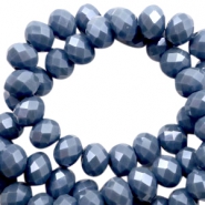Abalorios faceteados 4x3mm azul air force