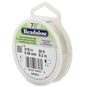 Hilo para enfilar Beadalon7 hilos 0.46mm Plateado