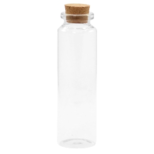 Botellas con tap&oacute;n de corcho 10x3cm transparente