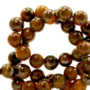 Piedras naturales Ojo de tigre 6mm Marron oscuro