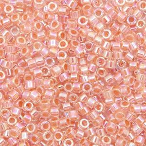 Abalorios Miyuki Delica's 11/0 Dark peach lined crystal AB DB-54