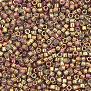 Abalorios Miyuki Delica's 11/0 Metallic iris earth batik gold DB-1010