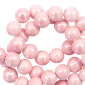 Abalorios de cer&aacute;mica 6mm rosa