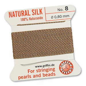 Hilo para enfilar seda natural Griffin &Oslash;0.8mm Beige