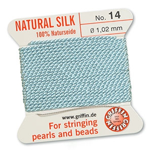 Hilo para enfilar seda natural Griffin &Oslash;1.02mm Turqueza
